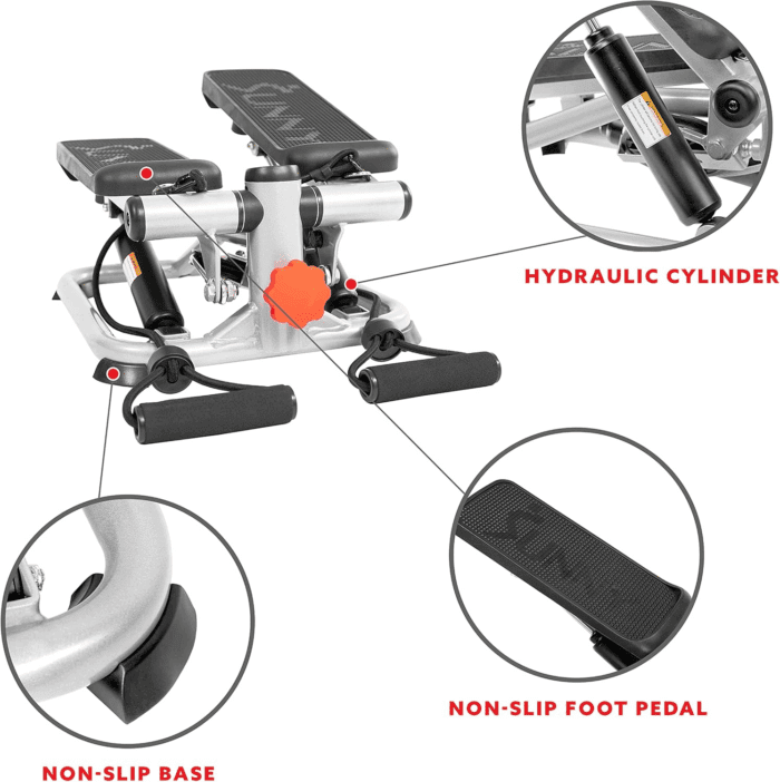 Mini Steppers for Exercise at Home, Stair Step Workout Machine, Full Body Cardio Equipment, with Optional Free Sunnyfit App Connection and Resistance Band - Image 4