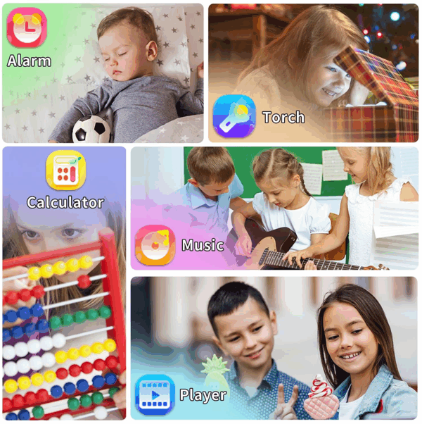 Smart Watch for Kids, Smart Watch Toys with 24 Games Camera Video Recorder Music Alarm Calculator Calendar Flashlight Stopwatch Pedometer Gift Toys for 3-12 Years Old Boys and Girls (Black) - Image 6