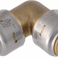 Max 1/2 Inch 90 Degree Elbow, Push to Connect Brass Plumbing Fitting, PEX Pipe, Copper, CPVC, PE-RT, HDPE, UR248A