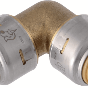 Max 1/2 Inch 90 Degree Elbow, Push to Connect Brass Plumbing Fitting, PEX Pipe, Copper, CPVC, PE-RT, HDPE, UR248A