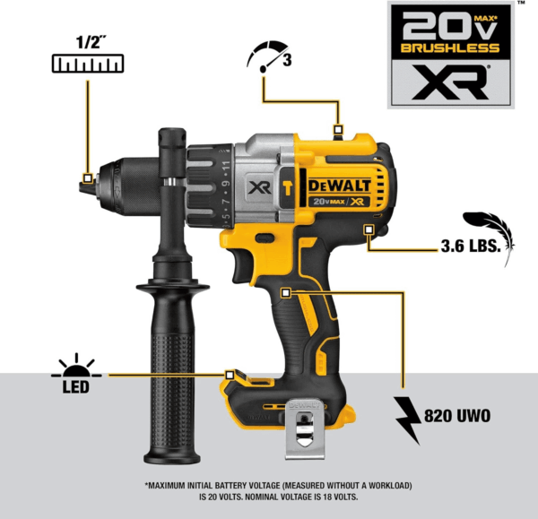 20V MAX Hammer Drill and Impact Driver, Cordless Power Tool Combo Kit with 2 Batteries and Charger (DCK299M2) - Image 3