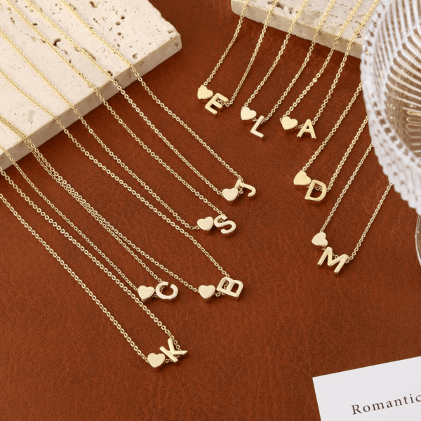 Heart Initial Necklaces for Women 14K Gold Plated Dainty A-Z Letter Pendant Necklace Tiny Gifts for Womens Jewelry - Image 5