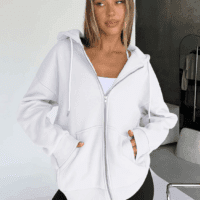 Womens Zip up Hoodies Oversized Sweatshirts Fall Fashion Outfits Casual Jackets 2025 Winter Clothes - Image 3