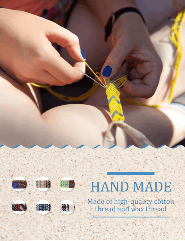 24 Pieces Waterproof String Bracelets for Women Surfer Wave Boho Bracelet Adjustable Handmade Friendship Bracelet String Ocean Beach Boho Bracelets Anklets for Women - Image 6