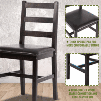 Kitchen Table and Chairs for 4 Dining Room Table Set,Wood Elegant Kitchen Sets for Small Space,Dark Brown - Image 3