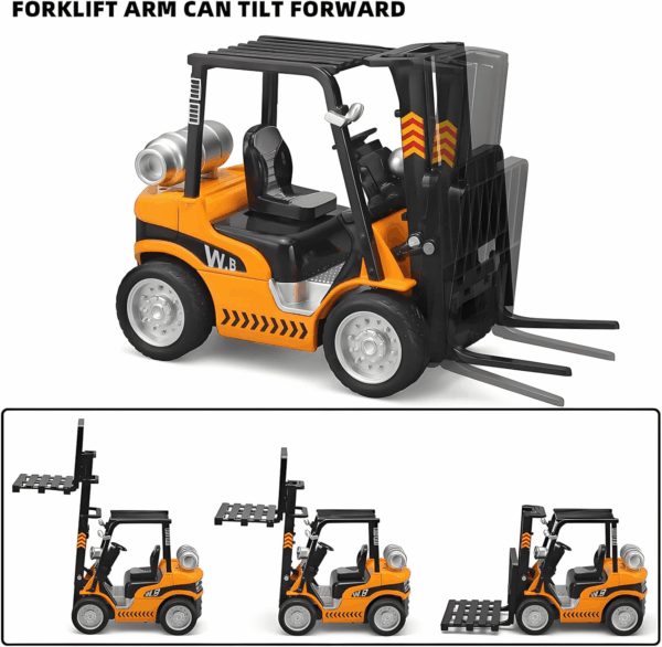 Forklift Toys for Kids Construction Truck Forklift,Metal Diecast Forklift Toy,Pull Back Fork Lift Toy with Lights and Sounds,Toy Forklift with Liftable Design,Forklift for Kids Age 3 and Up - Image 4