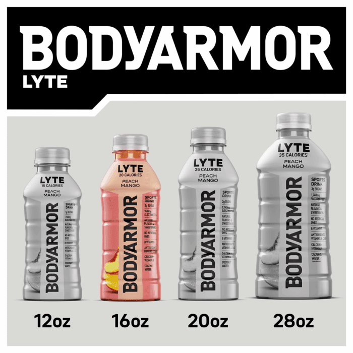 LYTE Sports Drink Low-Calorie Sports Beverage, Peach Mango, Coconut Water Hydration, Natural Flavors with Vitamins, Potassium-Packed Electrolytes, Perfect for Athletes, 16 Fl Oz (Pack of 12) - Image 6