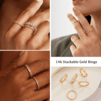 Gold Rings for Women Non Tarnish, 14K Gold Plated Dainty Stacking Cubic Zirconia Thumb Rings, Gold Knuckle Women Rings Set Jewelry Size 5-10 - Image 3