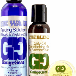 Premium Stretched Ear Care Kit | Piercing Aftercare and Stretched Skin Care | Stretching Balm, Daily Oil