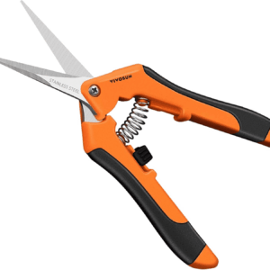 6.5 Inch Gardening Scissors Hand Pruner Pruning Shear with Straight Stainless Steel Blades Orange 1-Pack