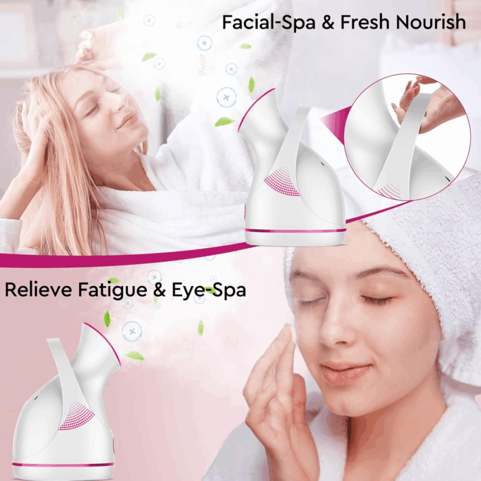 Facial Steamer - Nano Ionic Face Steamer Warm Mist Steamer for Home Sauna SPA, Humidifier for Face Steamer for Deep Cleaning Unclogs Pores Sinuses - Bonus 5 Piece Stainless Steel Skin Kit - Image 7