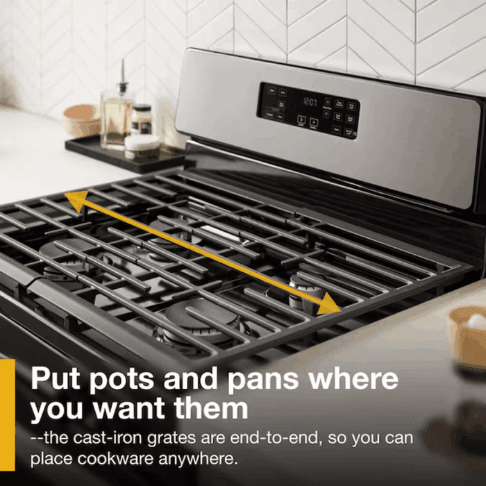 30-In 4 Burners 5.1-Cu Ft Freestanding Natural Gas Range ( Stainless Steel ) - Image 10