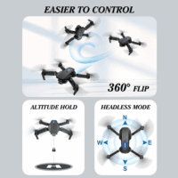 Drone with 1080P Camera for Kids, Foldable Mini Drone for Kids Boys Beginners, 2 Batteries, Toys Drone, Gestures Selfie, One Key Start, 360° Flips, Toy Gifts for Boys Black E88 - Image 5