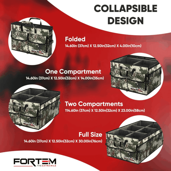 Car Trunk Organizer, Collapsible Multi Compartment SUV Organizer, Foldable Storage for Car Accessories for Women Men, 600D Oxford, Non Slip Bottom, Securing Straps, Soft Cover (85L) - Image 6