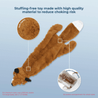 2-In-1 Stuffless Squeaky Dog Toys with Soft, Durable Fabric for Small, Medium, and Large Pets, No Stuffing for Indoor Play, Holds a Plastic Bottle - Fox, Large - Image 5