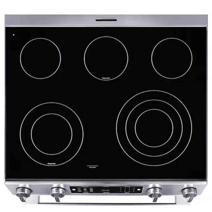 30-In Glass Top 5 Burners 5.8-Cu Ft Air Fry Convection Oven Slide-In Electric Range Stainless Steel ) - Image 13
