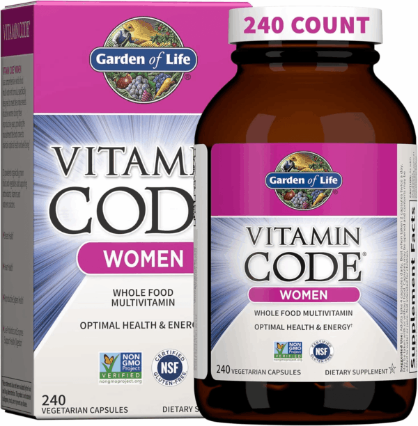 Multivitamin for Women, Vitamin Code Women'S Multi, Whole Food, Vitamins, Iron, Folate Not Folic Acid, Probiotics, Vegetarian Supplements for Womens Energy, 240 Count