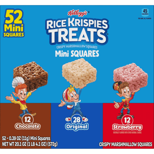 Mini Crispy Marshmallow Squares, Kids Snacks, Lunch Snacks, Variety Pack, 20.1Oz Box (52 Bars) - Image 6