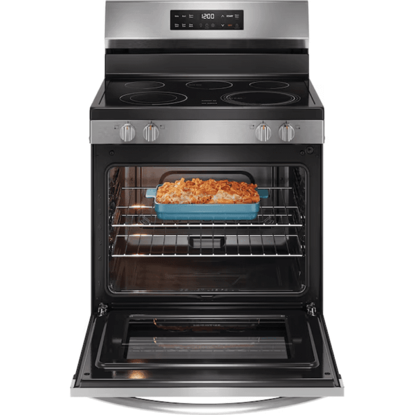 30-In Glass Top 5 Burners 5.3-Cu Ft Freestanding Electric Range Fingerprint Resistant Stainless Steel ) - Image 3