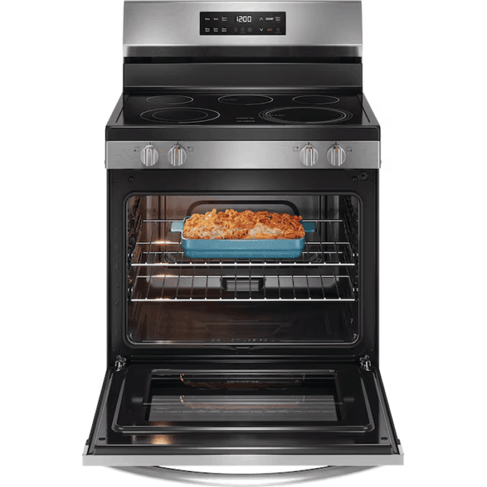 30-In Glass Top 5 Burners 5.3-Cu Ft Freestanding Electric Range Fingerprint Resistant Stainless Steel ) - Image 3
