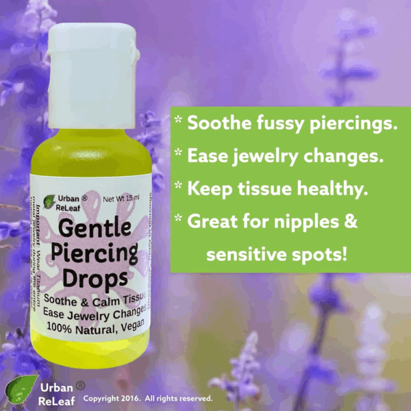 Gentle Piercing Drops ! Soothe & Calm Tissue, Ease Jewelry Changes, 100% Natural, Vegan. Perfect for Sensitive Skin. Effective Aftercare Oil for Ear & Body Piercings! - Image 2