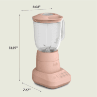 10 Speed Countertop Blender, Juicer & Smoothie Maker, Fits-Anywhere™ Kitchenware, Slim Flip & Store Design, Dishwasher Safe 48Oz Capacity Pitcher & Lid, Stainless Steel Blade, 450 Watt, Blossom - Image 7
