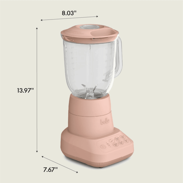 10 Speed Countertop Blender, Juicer & Smoothie Maker, Fits-Anywhere™ Kitchenware, Slim Flip & Store Design, Dishwasher Safe 48Oz Capacity Pitcher & Lid, Stainless Steel Blade, 450 Watt, Blossom - Image 7