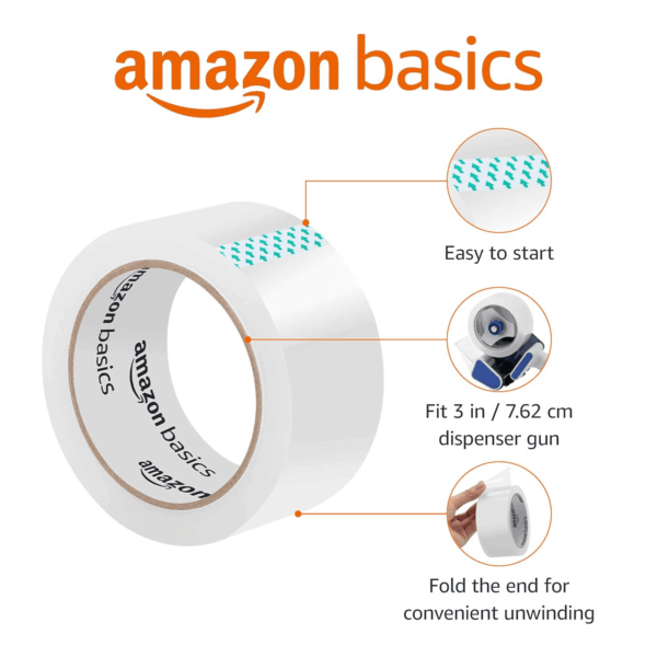 Strong Adhesive Packaging Tape for Shipping, Moving and Storage, Clear, 1.88" X 54.6 Yds, 12-Pack, Translucence - Image 2