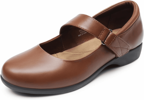 Womens Ballet Mary Jane Flats, Comfortable Business Office Dress Shoes for Women Dressy and Work with Ankle Strap