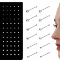 Straight L Shaped Stainless Steel Nose Studs Rings Piercing Pin Body Jewelry 20G-22G 1.5Mm 2Mm 2.5Mm