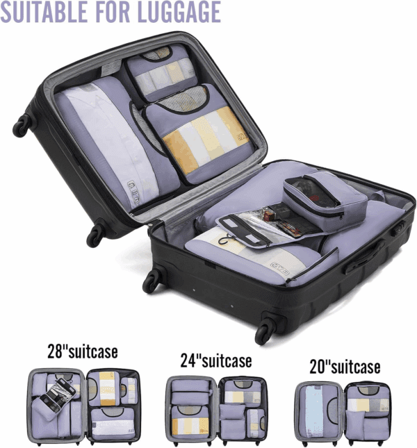 8 Set Packing Cubes for Travel Essentials, Suitcase Organizer Bags Set for Luggage, Road Trip Travel Accessories in 4 Sizes (Extra Large, Large, Medium, Small) - Image 6