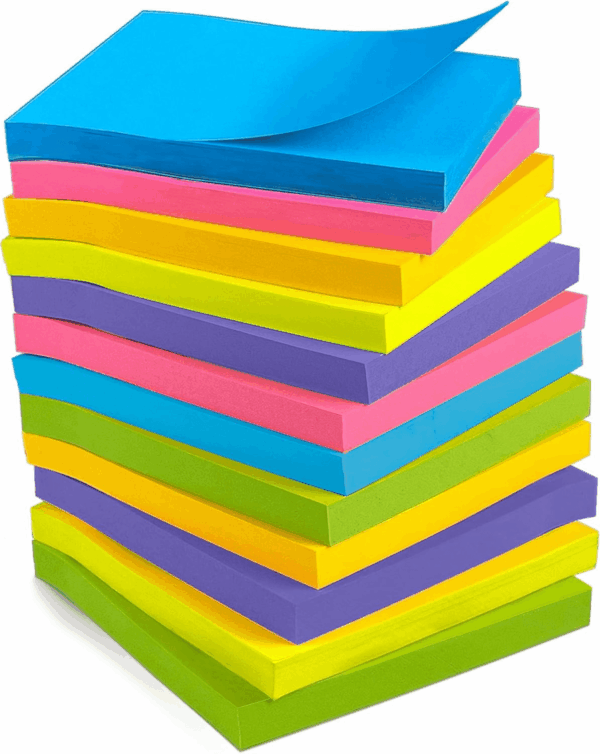 Sticky Notes - 12 Pads, 3”X3” - Colorful Self-Stick Post Notes Bulk - Office Desk Accessories | Teacher Classroom Must Haves,Aesthetic School Supplies for Home,Easter Basket Essentials