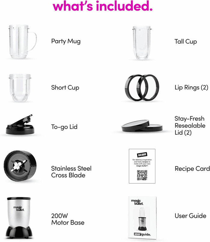 Blender, Small, Silver, 11 Piece Set - Image 8