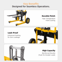 Foldable Hydraulic Material Lift Winch Stacker with Swivel Wheels, 550Lbs Pallet Forklift with 35" Lift Height, Pallet Truck Dolly, Pallet Jack Table Cart, Steel Platform Board X 1 - Image 6