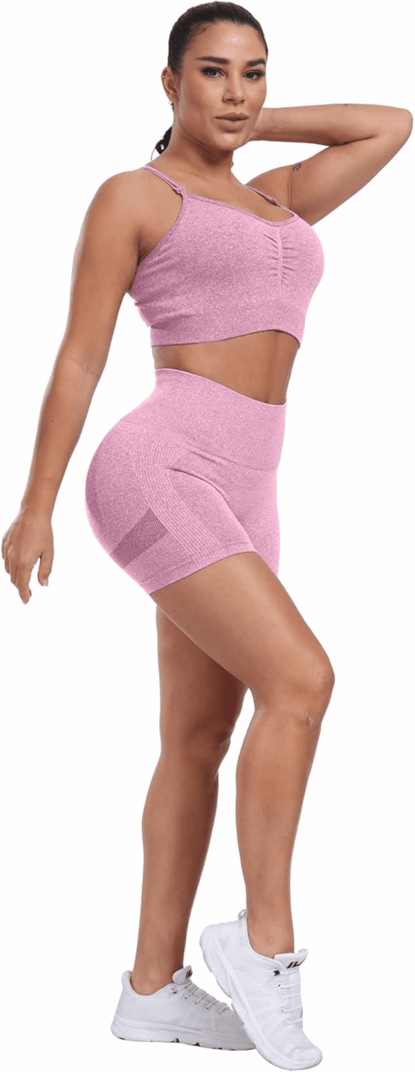 Women'S 4 Packs Workout Gym Shorts, High Waisted Butt Lifting Scrunch Butt Seamless Booty Shorts - Image 4