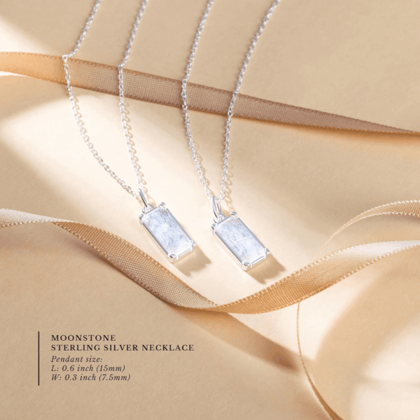 New Beginnings Rainbow Moonstone Sterling Silver Necklace for Women - Image 3