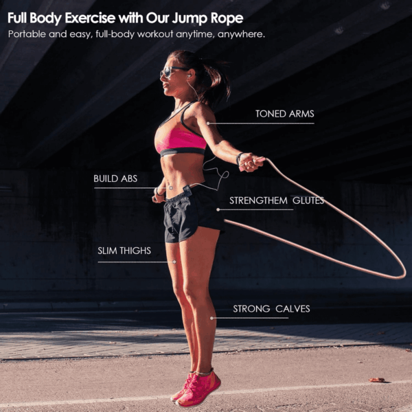 2 Pack Jump Rope for Fitness, Speed Rope Skipping Rope for Men, Kids and Women, Jumping Rope for Workout, Tangle-Free PVC Long Jump Rope Set, Adjustable Exercise Jumping Rope Boxing for Adult - Image 4