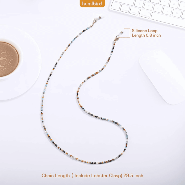 Mask Lanyard Eyeglasses Chain Healing Crystal Beaded Sunglasses Chains with Pearl for Women - Image 3