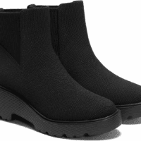 Everly Women'S Water-Repellent Chunky Wedge Boots Silp on Round-Toe Booties 6Cm/2.36" Heel Height Booties Anti-Slip Outsole Platform Chunky Wedge Boots Lady Dress Jeans Winter Fall Boots