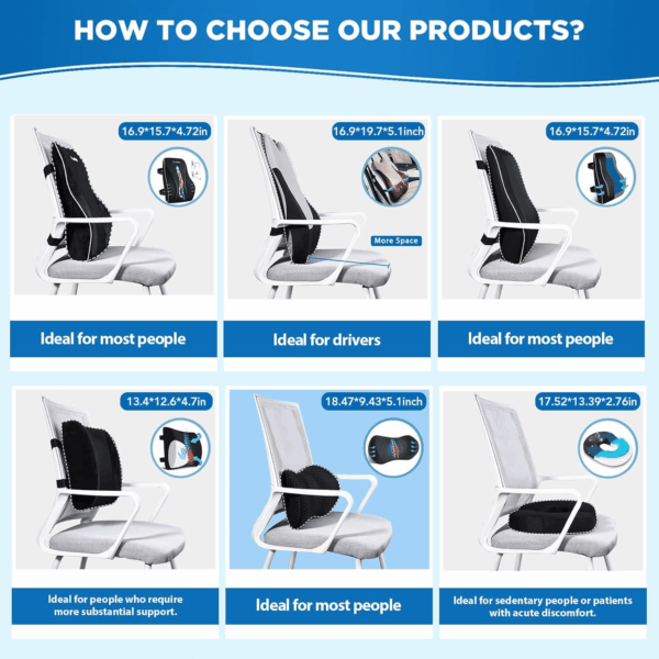 Lumbar Support Pillow for Office Chair Car Back Support Pillow, Memory Foam Gaming Chair Desk Chair Back Cushion for Lower Back Pain Relief, Ergonomic Back Rest - Image 9
