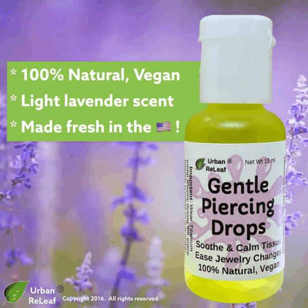 Gentle Piercing Drops ! Soothe & Calm Tissue, Ease Jewelry Changes, 100% Natural, Vegan. Perfect for Sensitive Skin. Effective Aftercare Oil for Ear & Body Piercings! - Image 4
