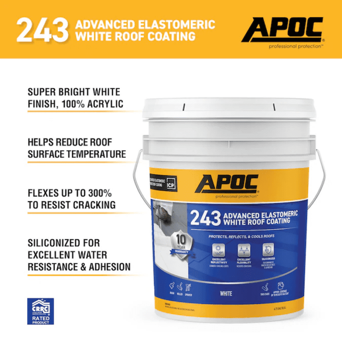 243 4.75-Gallon White Elastomeric Reflective Roof Coating ( - Image 8