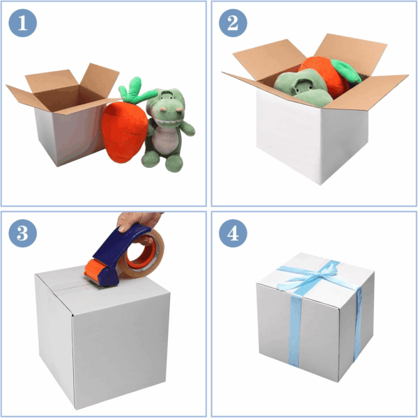 8X8X8 Shipping Boxes Set of 25, White Corrugated Cardboard Box for Small Business for Packaging Mailing - Image 4
