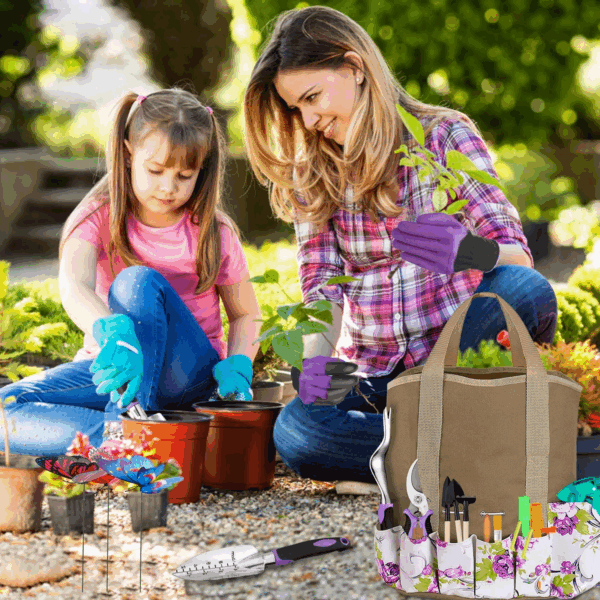 Garden Tools Set 83 Piece, Succulent Tools Set Included, Heavy Duty Aluminum Gardening Tools for Gardening, Non-Slip Ergonomic Handle, Durable Storage Tote Bag, Gifts for Men Women - Image 8