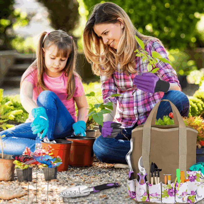 Garden Tools Set 83 Piece, Succulent Tools Set Included, Heavy Duty Aluminum Gardening Tools for Gardening, Non-Slip Ergonomic Handle, Durable Storage Tote Bag, Gifts for Men Women - Image 8