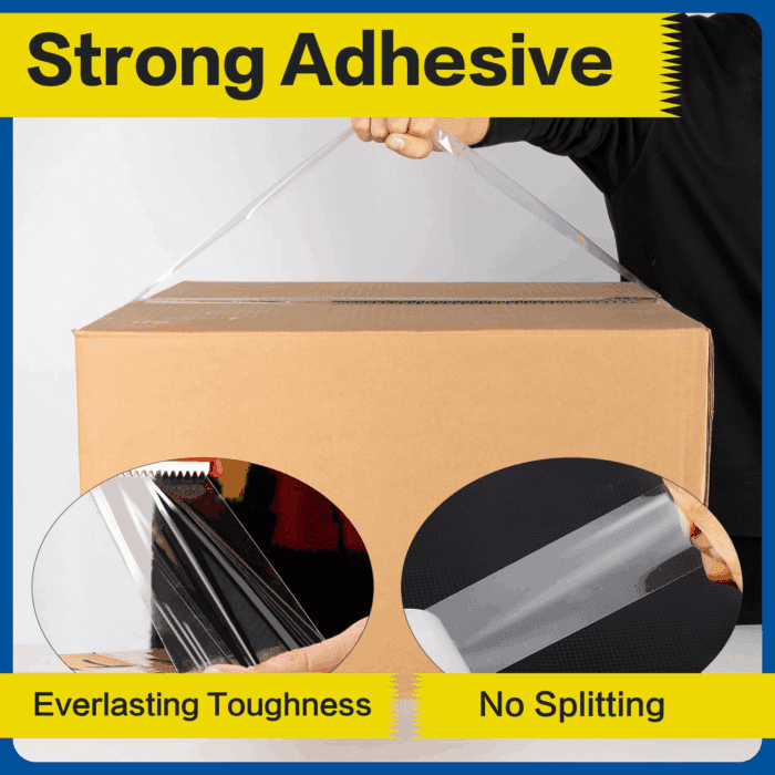 Heavy Duty Packing Tape 6 Rolls, Clear Packing Tape for Shipping Packaging Moving Sealing, 2.7Mil Thick, 1.88 Inches Wide, 65 Yards per Roll, 390 Total Yards - Image 3