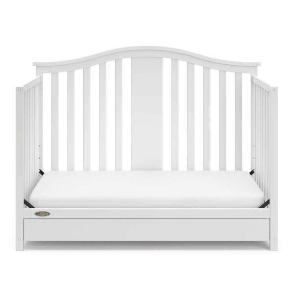Solano 4-In-1 Convertible Crib with Drawer Combo (White) – GREENGUARD Gold Certified, Includes Full-Size Nursery Storage Drawer, Converts to Toddler Bed and Full-Size Bed - Image 11