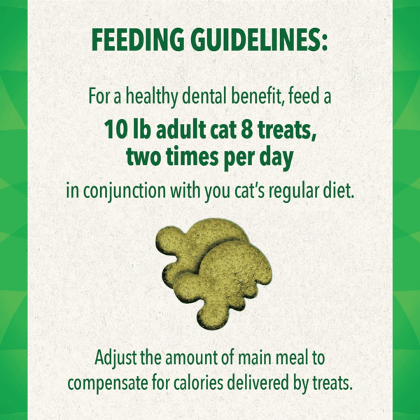 Feline Adult Dental Cat Treats, Oven Roasted Chicken Flavor, 9.75 Oz. Tub - Image 6