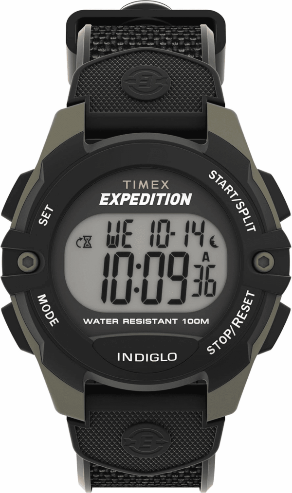 Men'S Expedition 41Mm Watch - Black Strap Digital Dial Green Case