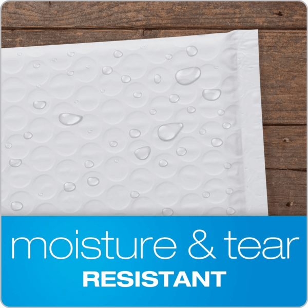 Bubble Mailers, 6 X 9 Inch, White Poly Mailers, Padded Envelopes, Shipping Envelopes, Water Resistant, Self Seal, 50 per Box (QUA85856), Plastic - Image 2